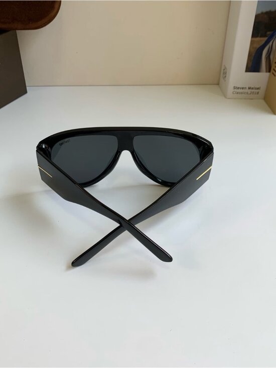 Tom Ford Black Sunglasses with Gold T-Detail main image 4